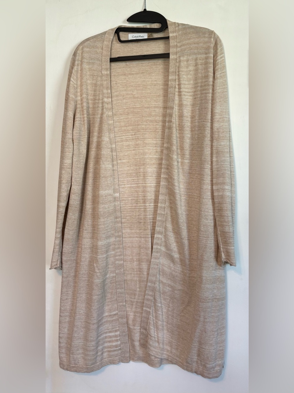Calvin Klein Tan Open-Front Lightweight Cardigan